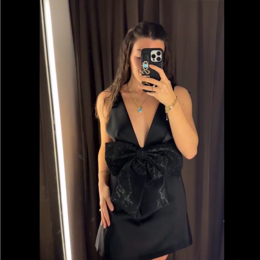 Zara Rhinestone Bow Dress - Picture 2 of 12